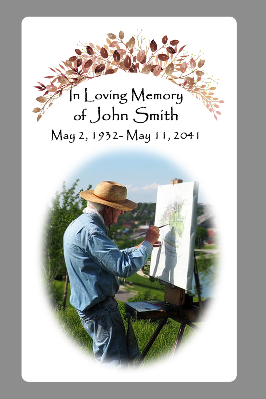 Memorial Card Leaves