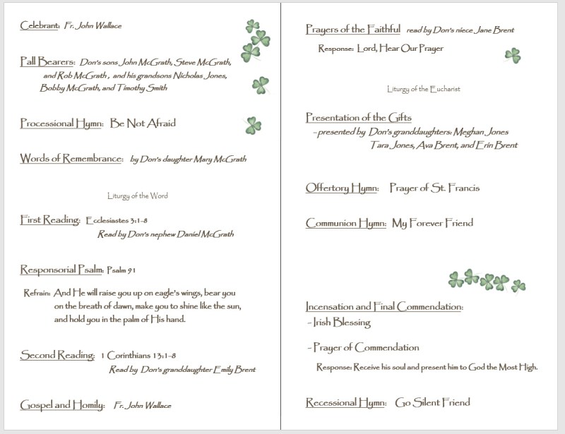 Inside Exsample 2program-inside-example - Lauren's Personalized Mass Booklets