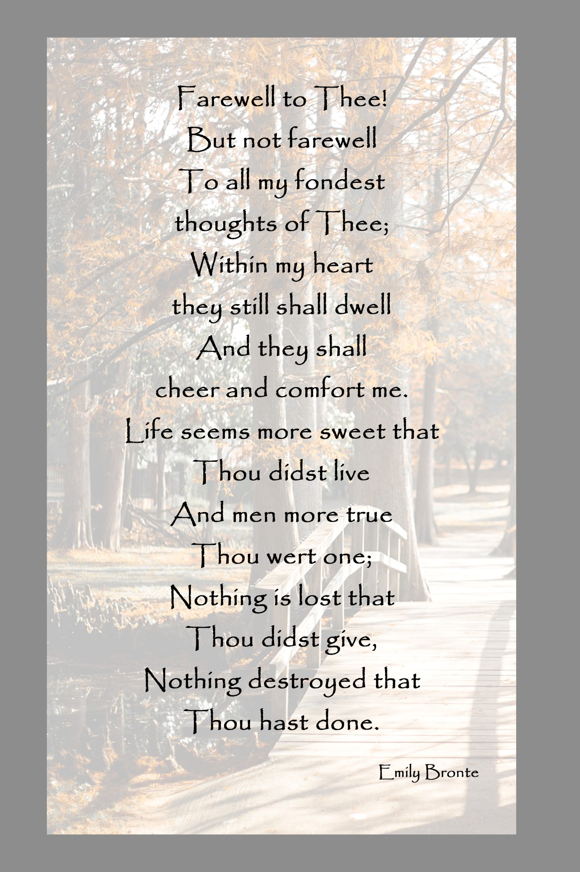 Farewell to Thee Prayer Card