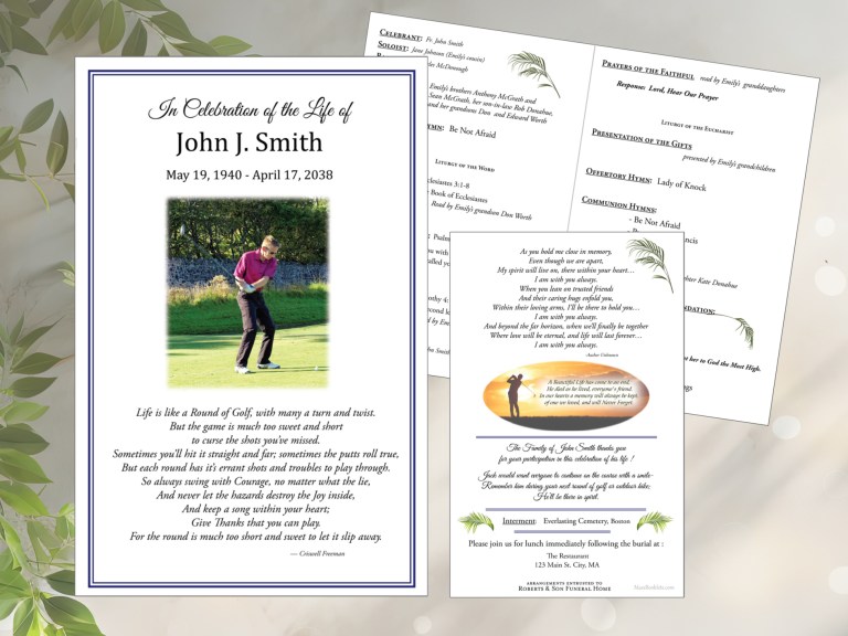 Golf Funeral Program