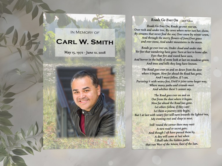 Pond Prayer Card with photo