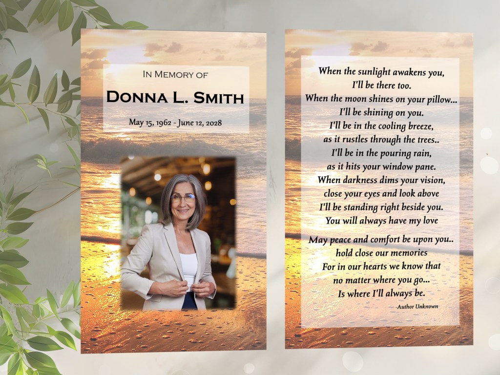 Sunset Waves prayer cards