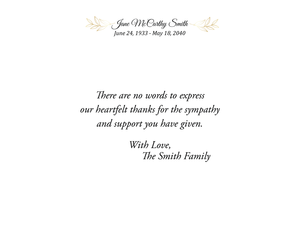 Hydrangea Funeral Thank you Notes Mass Booklets