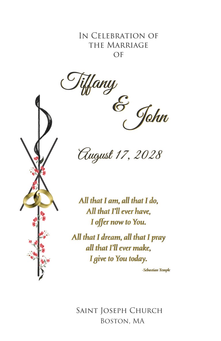 christogram wedding booklet