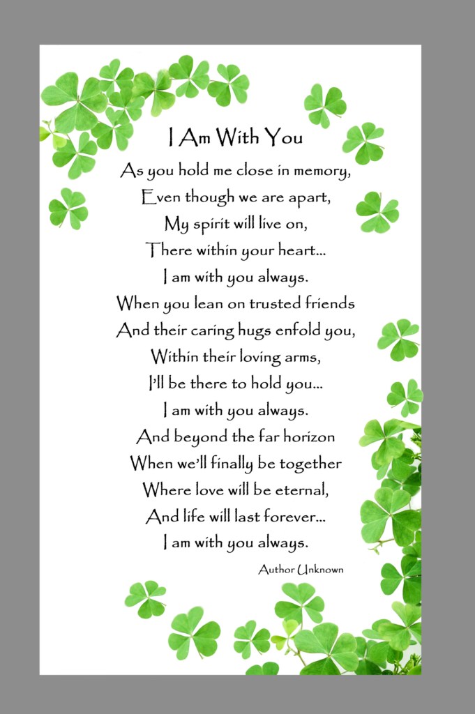 shamrocks prayer card back