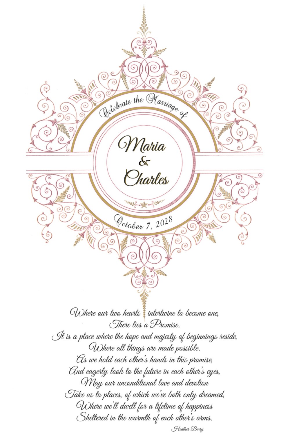 Vintage Romantic Custom Wedding Booklets Mass Booklets