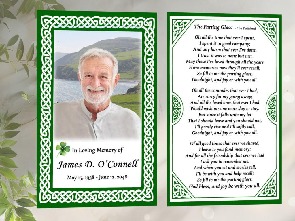 Celtic Border Prayer Cards with Photo