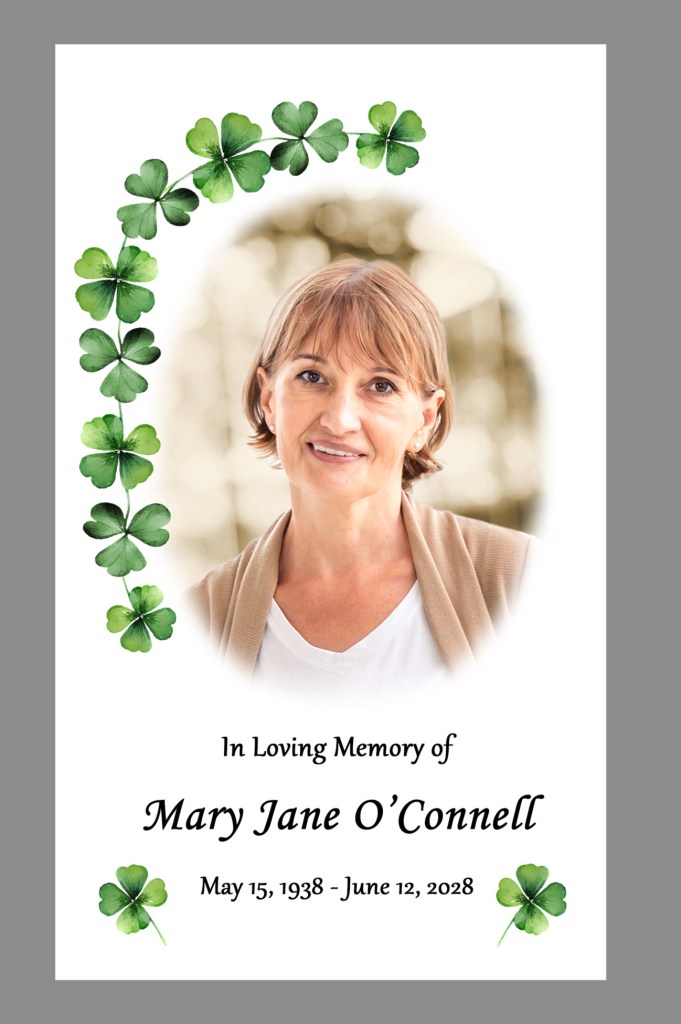 watercolor Shamrocks Prayer card