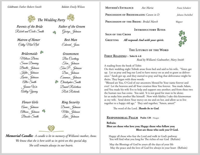 wedding program celtic p1