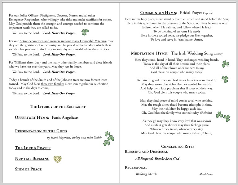 wedding program celtic p3