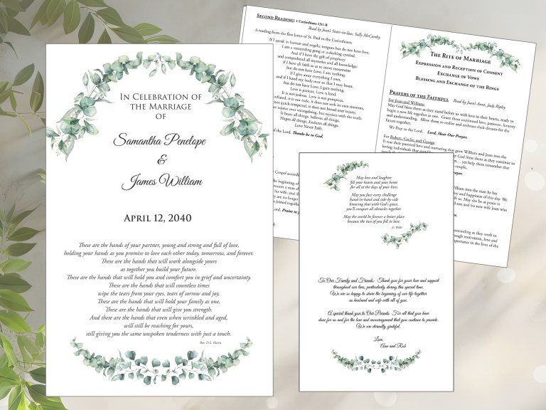 Wedding Booklets Eucalyptus Mass