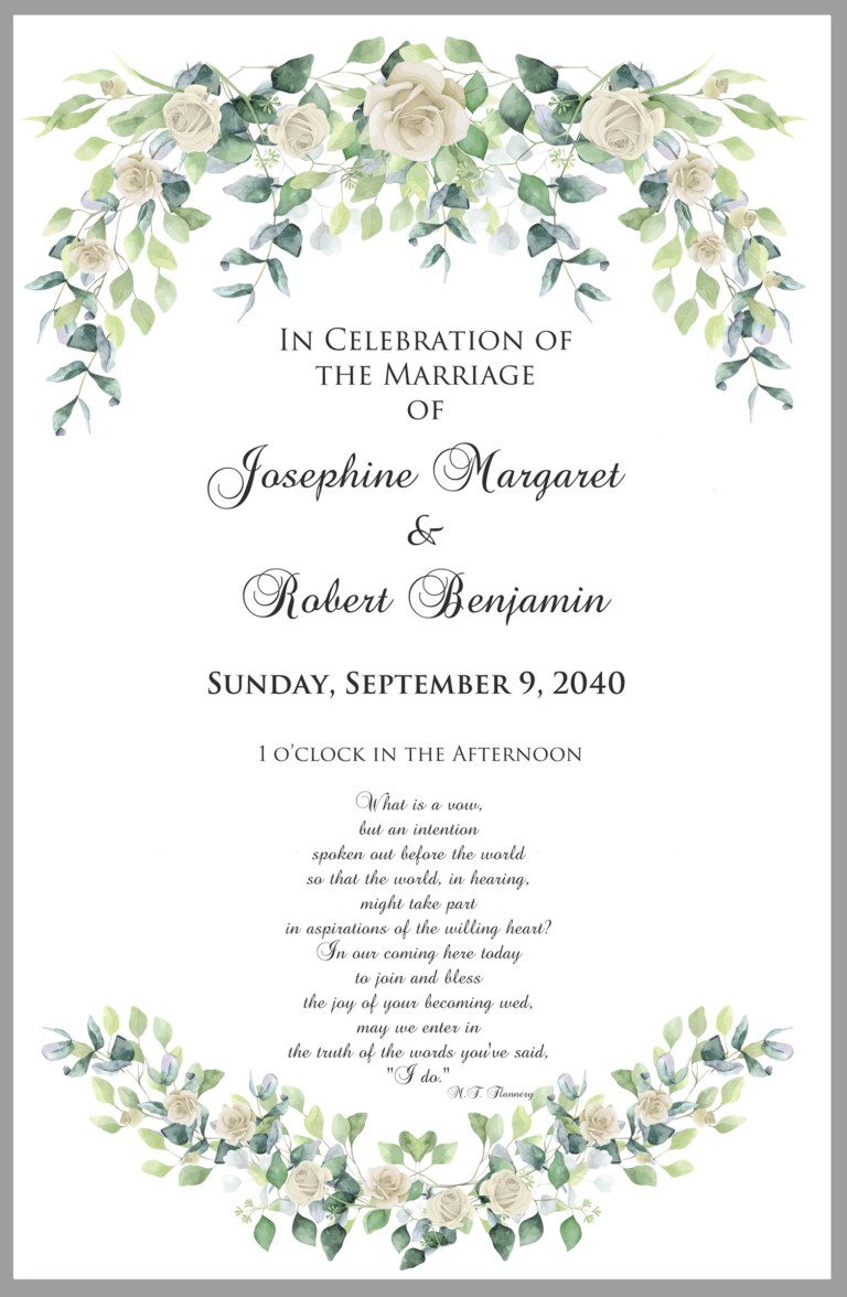 cascading roses greenery