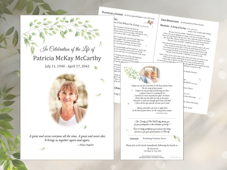 Memorial program falling leaves