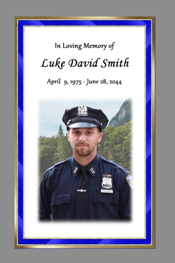 Blue Gold Police Prayer Card