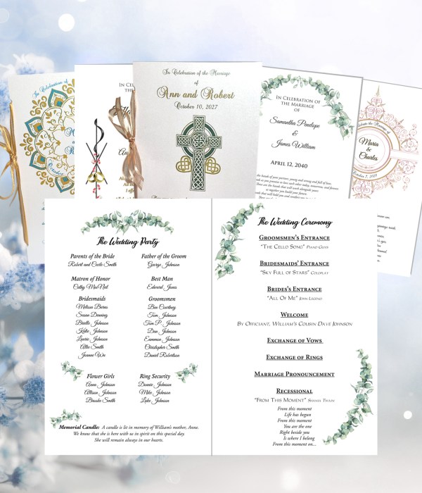 Wedding Ceremony Programs (no Mass)