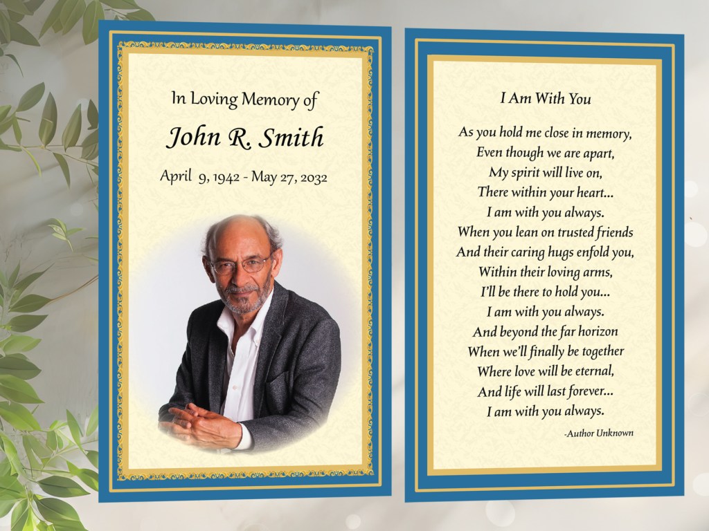 Decorative Frame Prayer card with photo