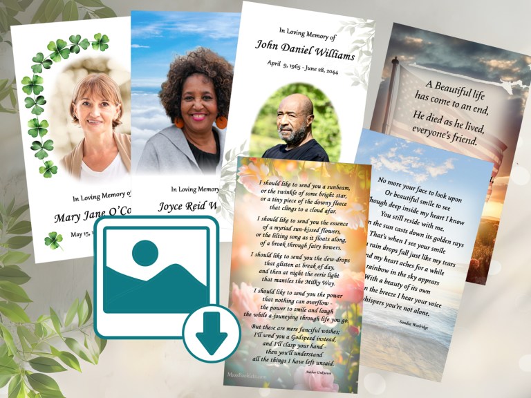 Digital Download Memorial Cards