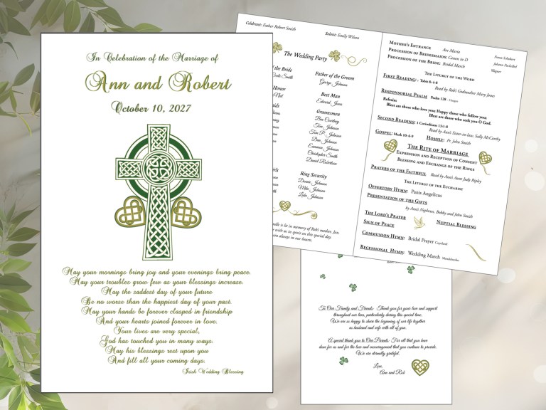 Celtic Hearts wedding Mass program